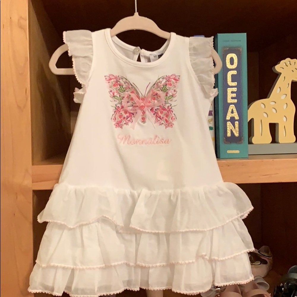 NWT Monnalisa ruffle dress 9m